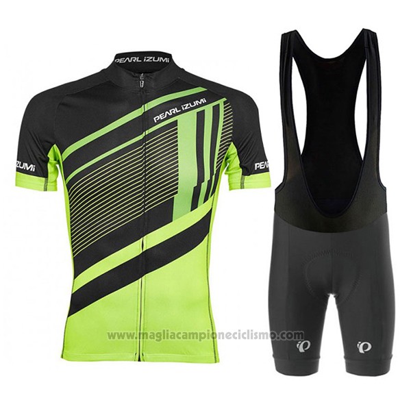 2017 Abbigliamento Ciclismo Pearl Izumi Verde e Nero Manica Corta e Salopette